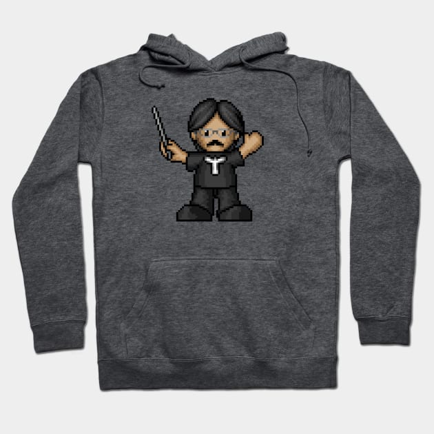 Nobuo Uematsu Pixelart Hoodie by PixelKnight